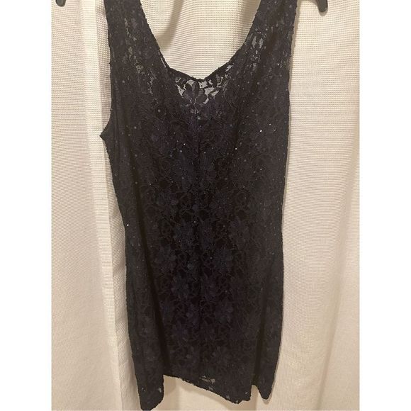 Formal Sequin Navy Dress - Beautiful for Cocktails or Wedding-SIZE 14 - Picture 1 of 7